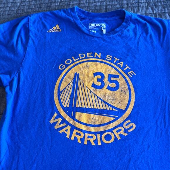 Adidas NBA Golden State Warriors Kevin Durant Blue Jersey #35 T Shirt Mens M - Picture 4 of 7